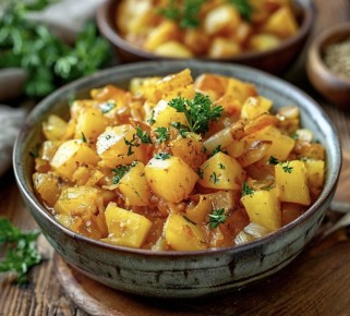 Как быстро приготовить вкусный тушеный картофель с капустой