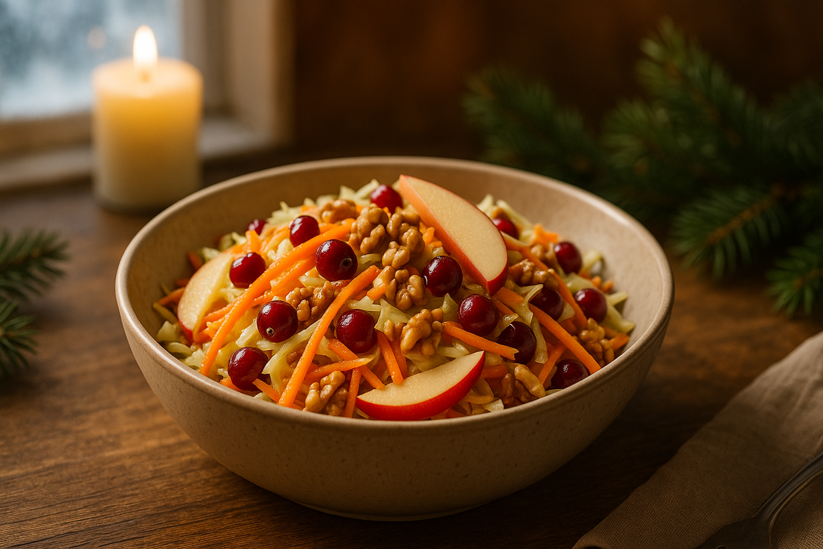 Зимний витаминный салат с клюквой: уют и здоровье на вашем столе