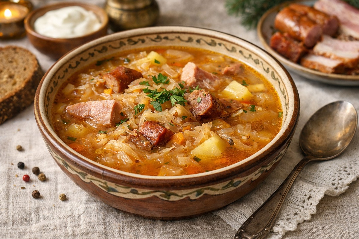 Два рецепта ароматного супа: с квашеной капустой и копчёностями