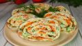 Вкусный рулет из лаваша с крабовыми палочками и морковью по-корейски