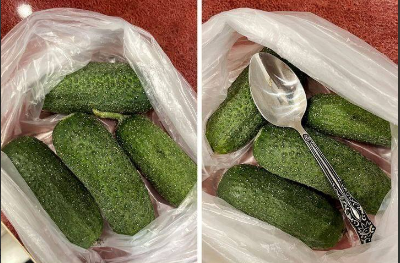 Огурцы дольше сохранят свежесть с помощью обычной ложки