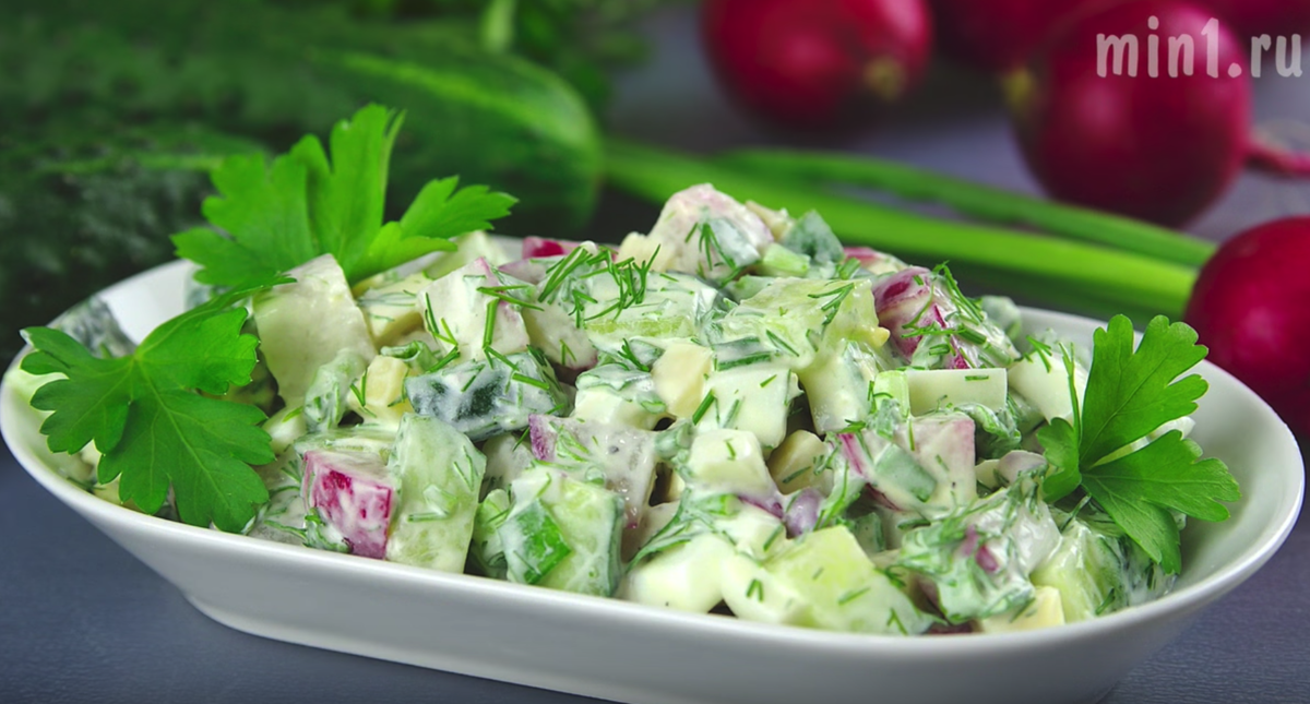 Салат из редиса и огурцов: простой и вкусный рецепт на каждый день